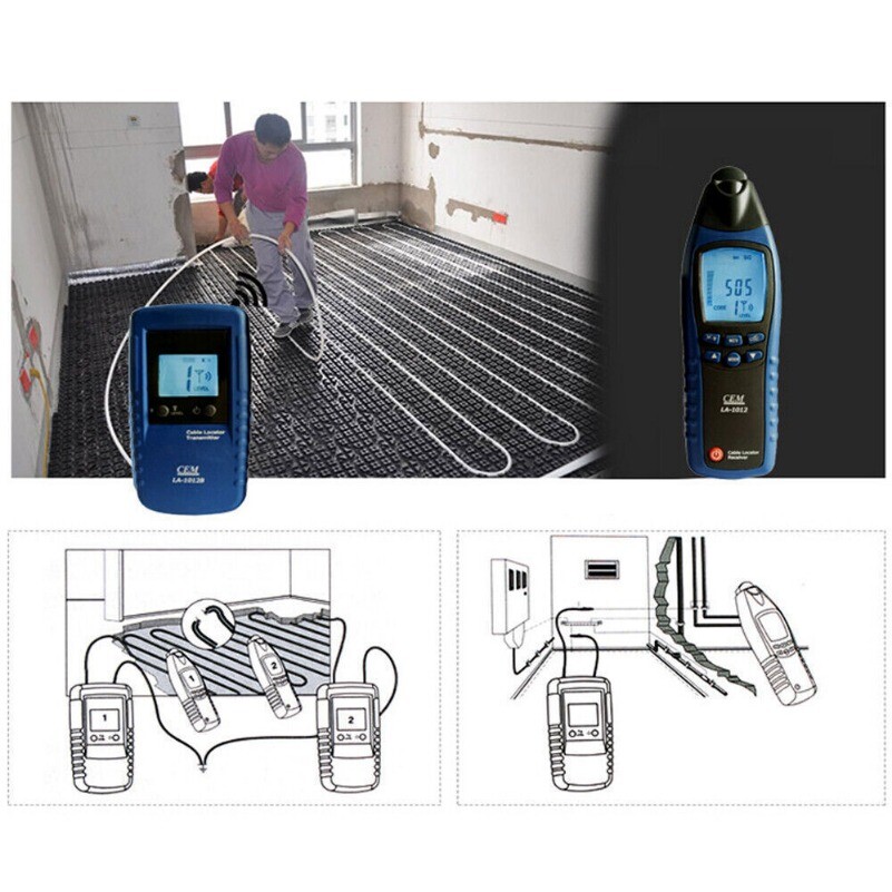 CEM LA-1012 General Cable Locator Tester Receiver with Transmitter Line Tracker
