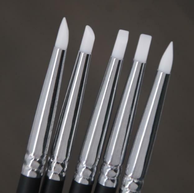 5pcs/sets Silicone Clay Rubber Shaper Pen Modeling Tool Brushes