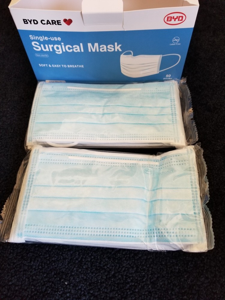 BYD CARE SURGICAL MASK, 50 COUNT, SEALED Packs inside a box