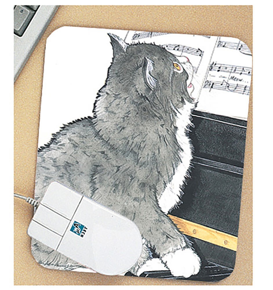 Cat Black and White Kitty Mouse Pad