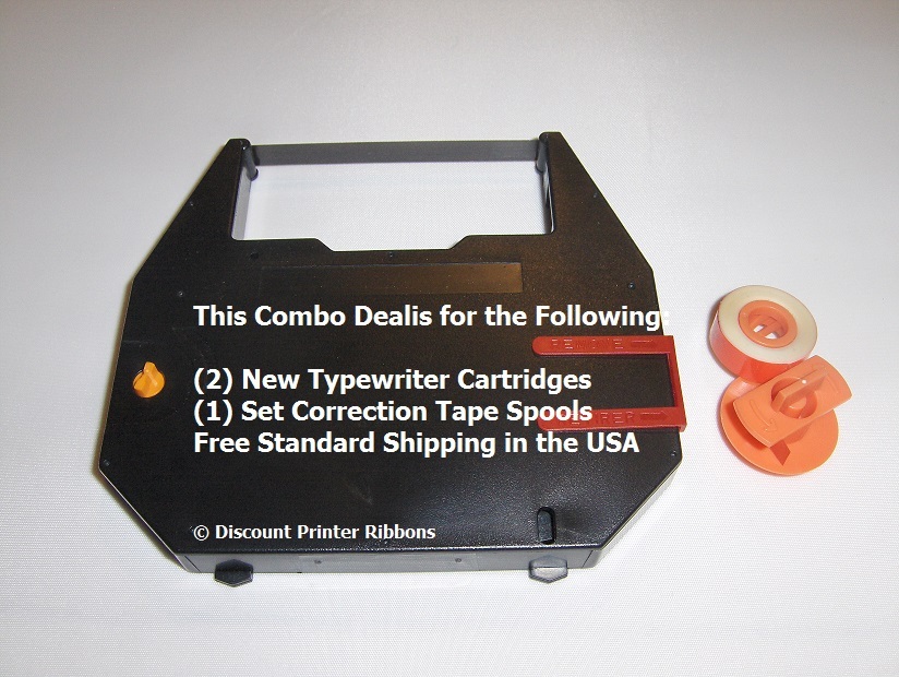 Combo Deal Olympia Mastertype 3 Typewriter Ribbon / Correction Spool
