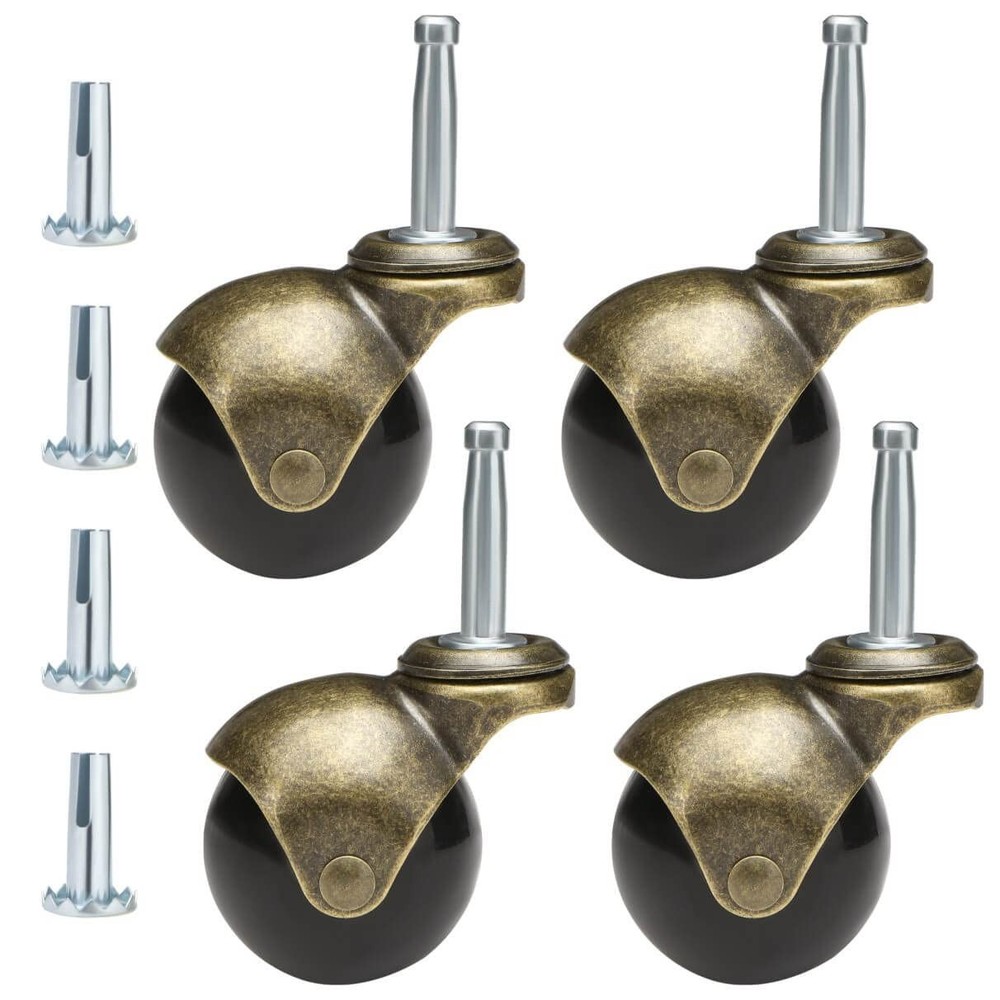 Elegantly Crafted 2" Antique Brass Casters - Heavy-Duty 4-Pack for Any Surface