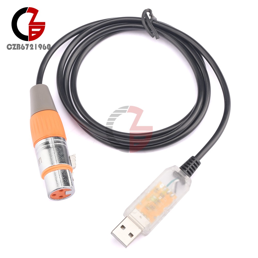 1pcs USB to DMX Interface Adapter Cable Stage Light PC DMX512 Controller Dimmer