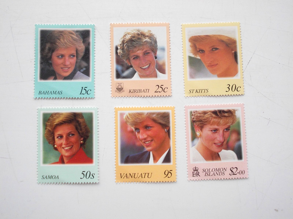 6 Princess Diana Unmounted Mint Stamps
