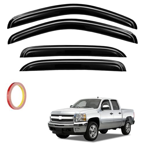 4Pcs Window Vent Visors, Outside-Mount Window 2007-2013 Silverado/Sierra