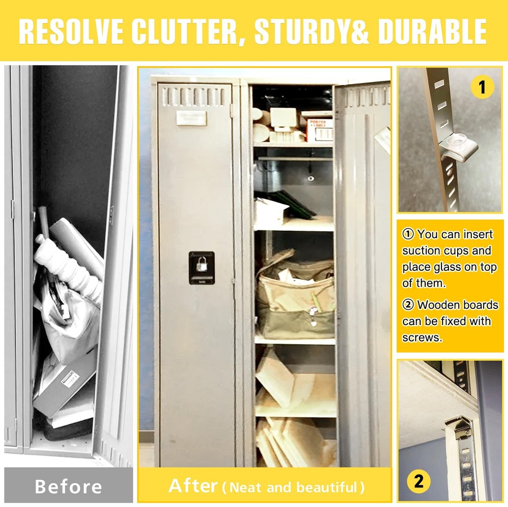 Adjustable Shelf Bracket 40 Inch 8 Pack Silver Shelf Pilaster Strips Shelf Ra...