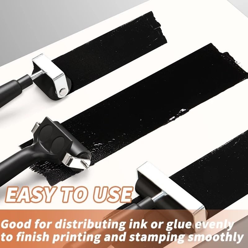 4 Inch Brayer Roller Printmaking Rubber Press Roller Diamond Paiting Roller