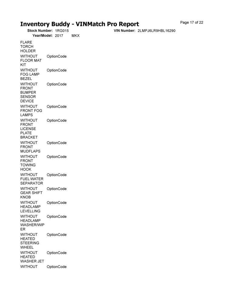 MKX 2017 Keys/Latches/Locks 104870492