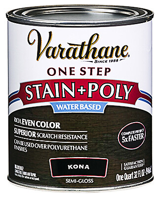 Varathane 333655 Stain & Polyurethane, Water-Based, Kona, 1-Qt. - Quantity 1