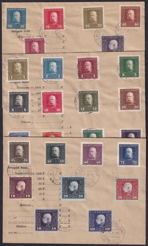 MONTENEGRO COMPLETE SET - CETINJE 1916