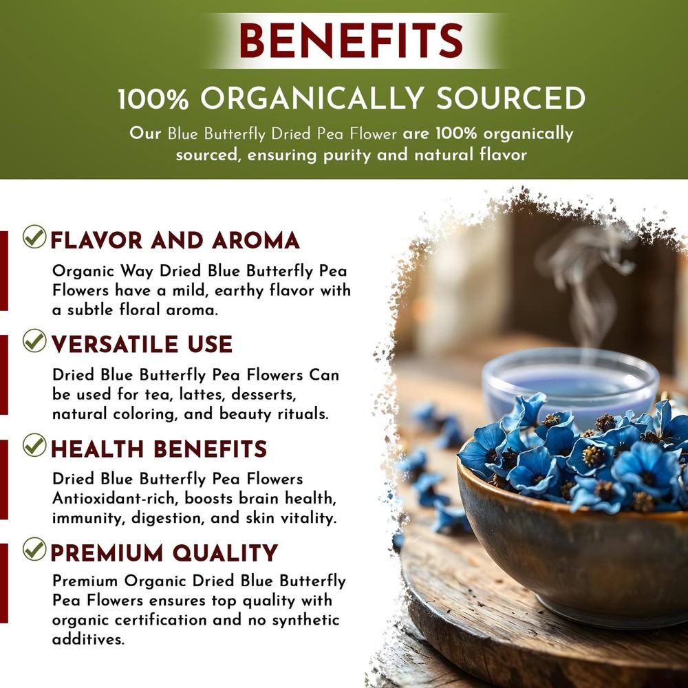 Blue Butterfly Pea Flowers (2 Oz)
