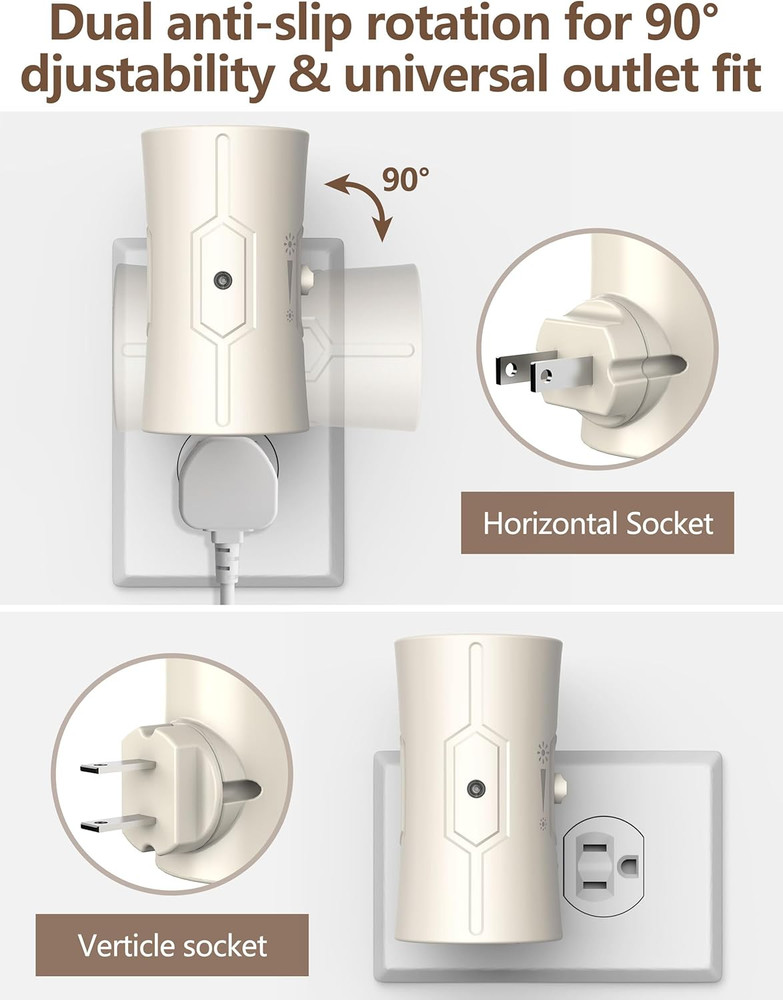 Night Light, LED Night Lights Plug into Wall, [2 Pack] Warm White 3000K, 0-100LM