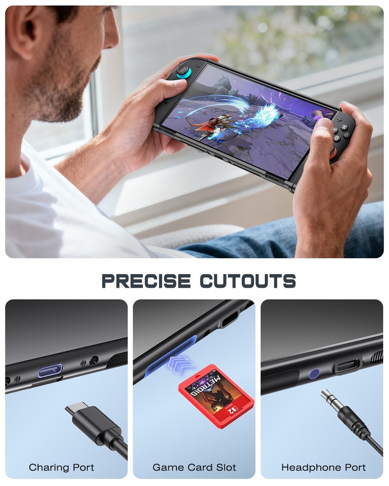 for Nintendo Switch 2 2025 Console Ergonomic Grip Dockable Protective Case