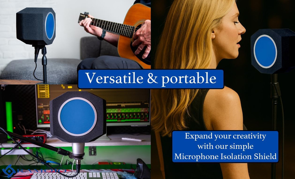 Microphone Isolation Shield with High-Density Foam Adjustable Sound Absorbing
