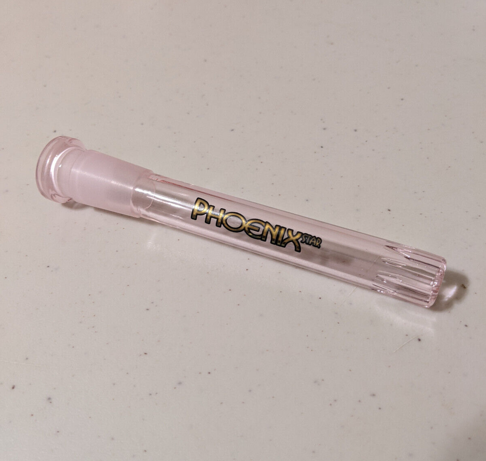 4" Inch 18mm/14mm Downstem Glass Slide Full Pink MATRIX Perc Diffuser