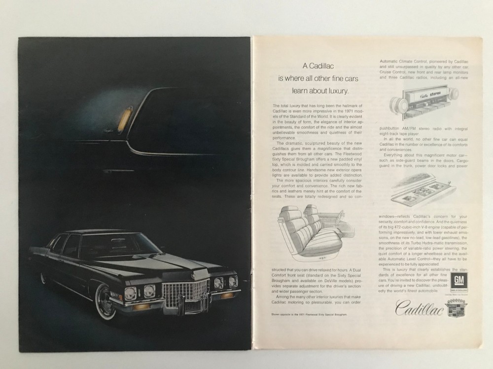 Cadillac Vintage 1971 Print Ad