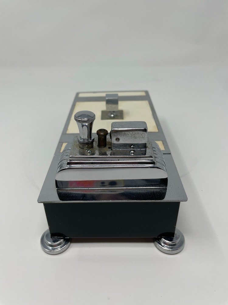 ART DECO RONSON TOUCH TIP LIGHTER AND CIGARETTE BOX