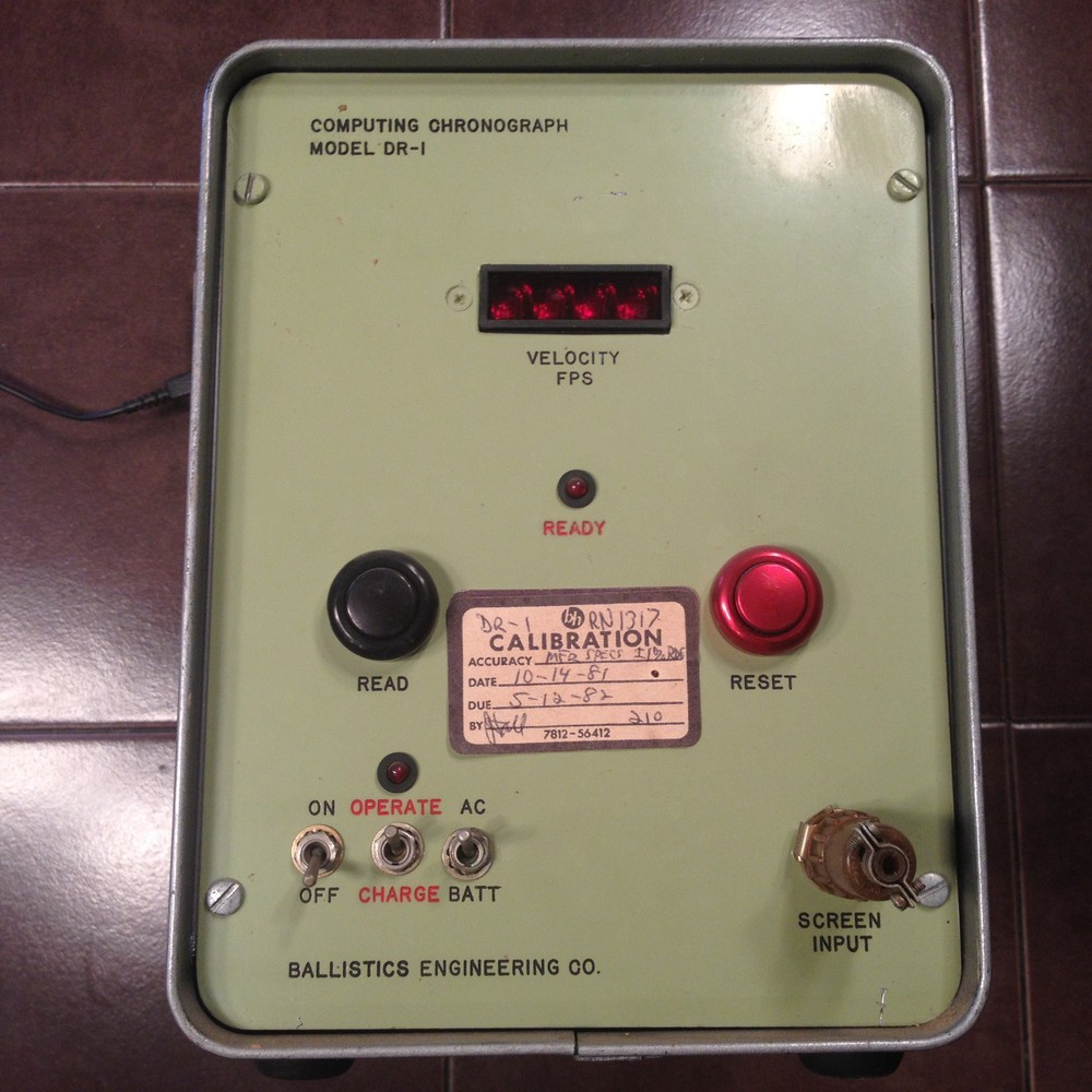 Ballistics Engineering Co, Computing Chronograph Model DR-1, Velocity FPS