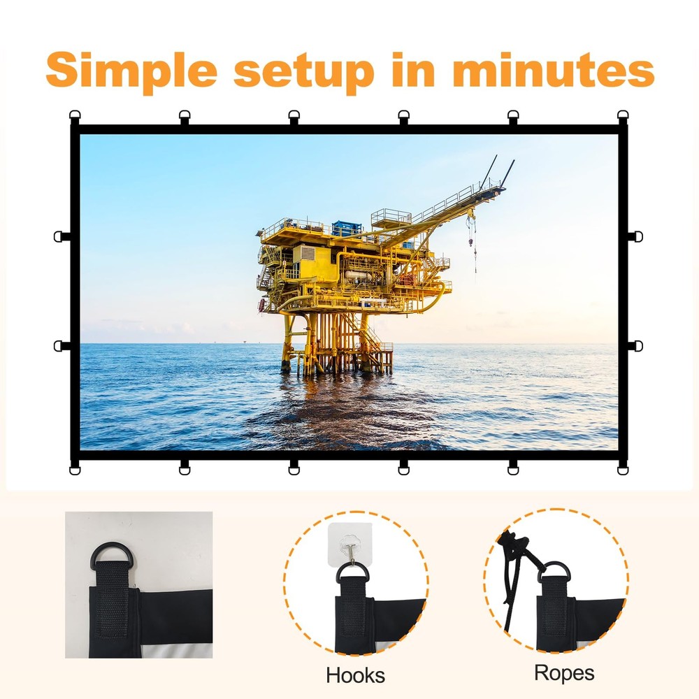 Outdoor Projector Screen, Washable Movie Screen & Foldable Projection Screen ...