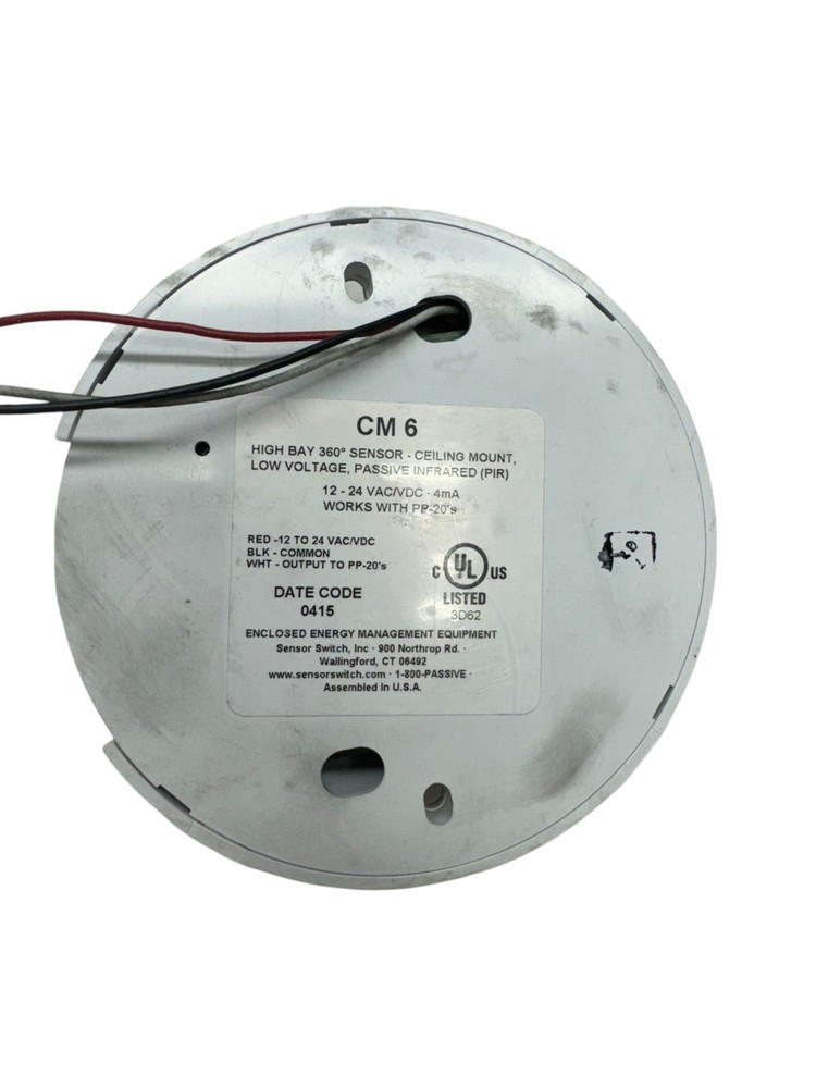 Sensor Switch CM6 High Bay 360° Sensor-Ceiling Mount, 12-24VAC/DC, 4mA