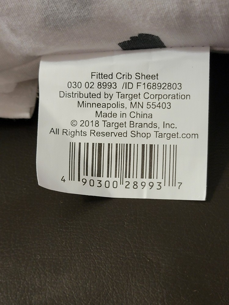 Cloud Island Black Grey and White Fitted Crib Sheet