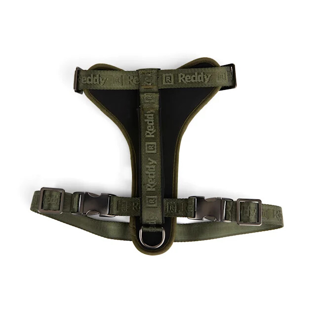Reddy Olive Jacquard Dog Harness, Medium