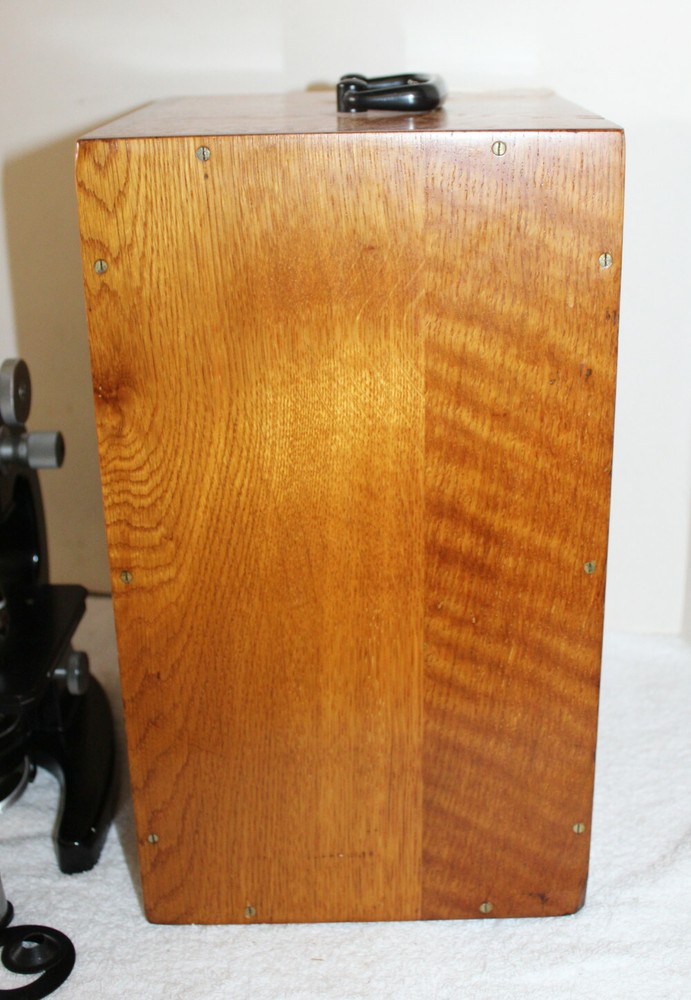 Zeiss Winkel 87772 Monocular Microscope in Original Oak Locking Case + Lenses