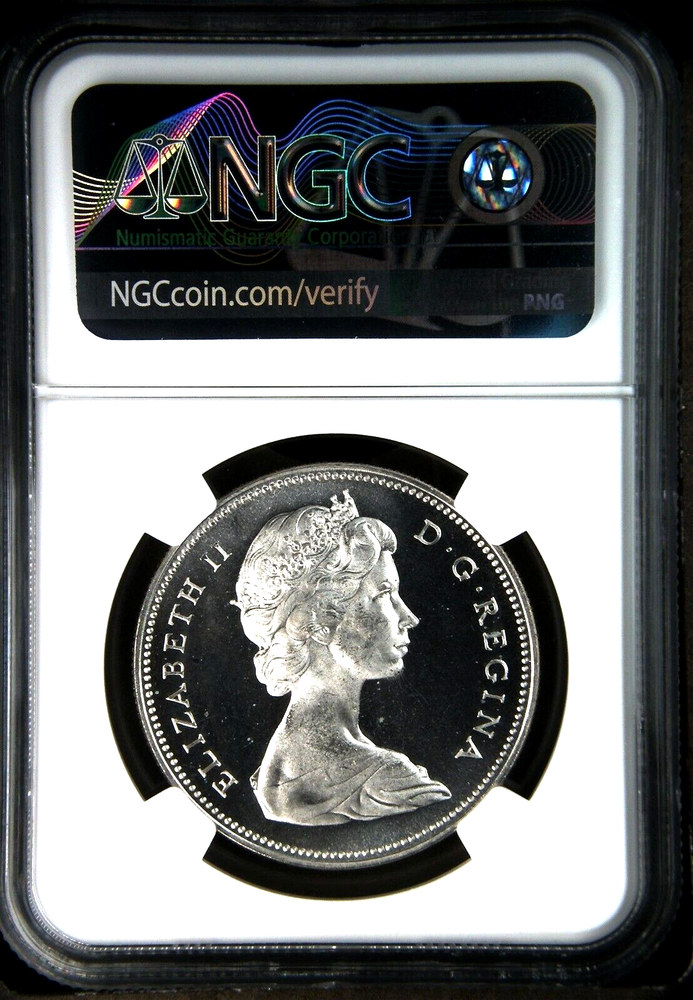 1966 Canada Silver Dollar Large Beads NGC PL-67CAMEO