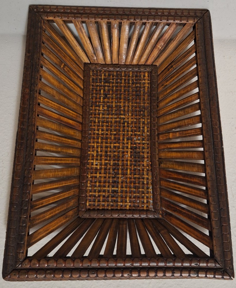 Vintage Rattan Decoratives Pieces - Rectangular Basket and Heart Shaped Basket