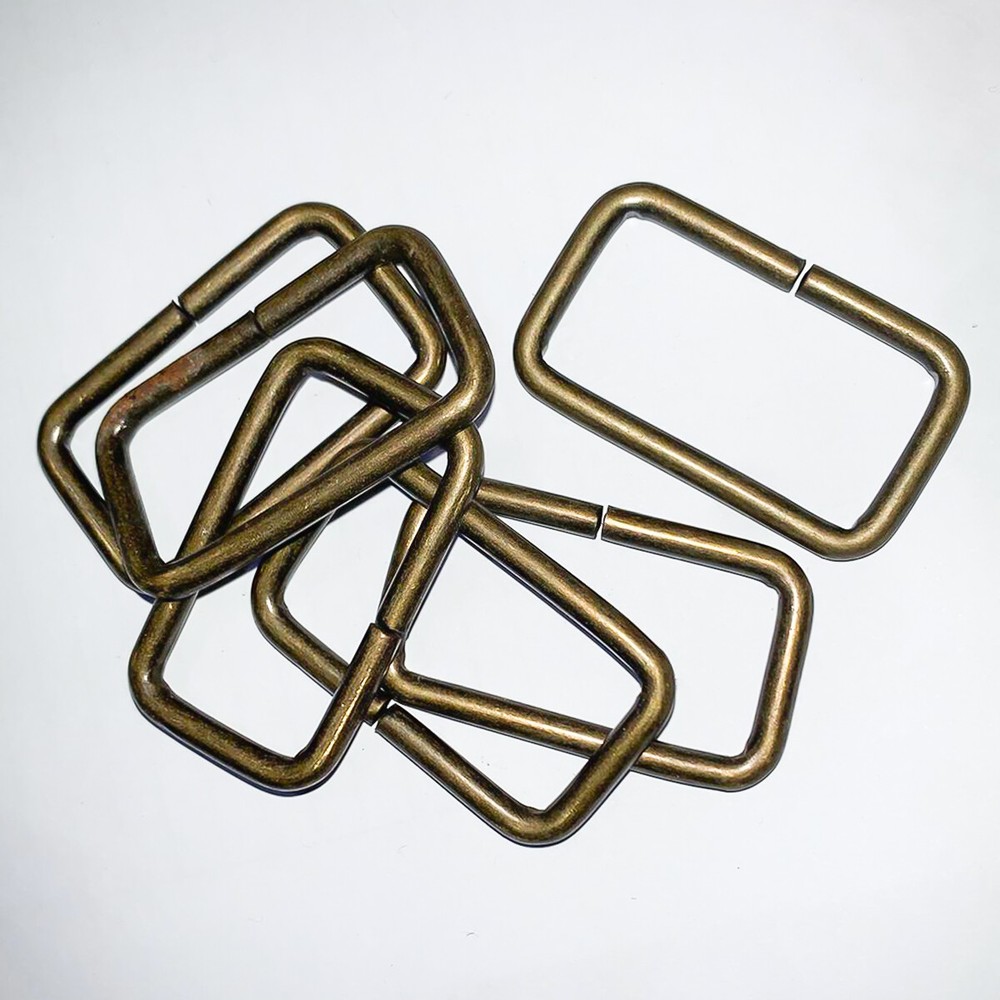 Rectangular Ring 20Pcs Gold Accessories Bags Belts - FB03-20PCS GOLD