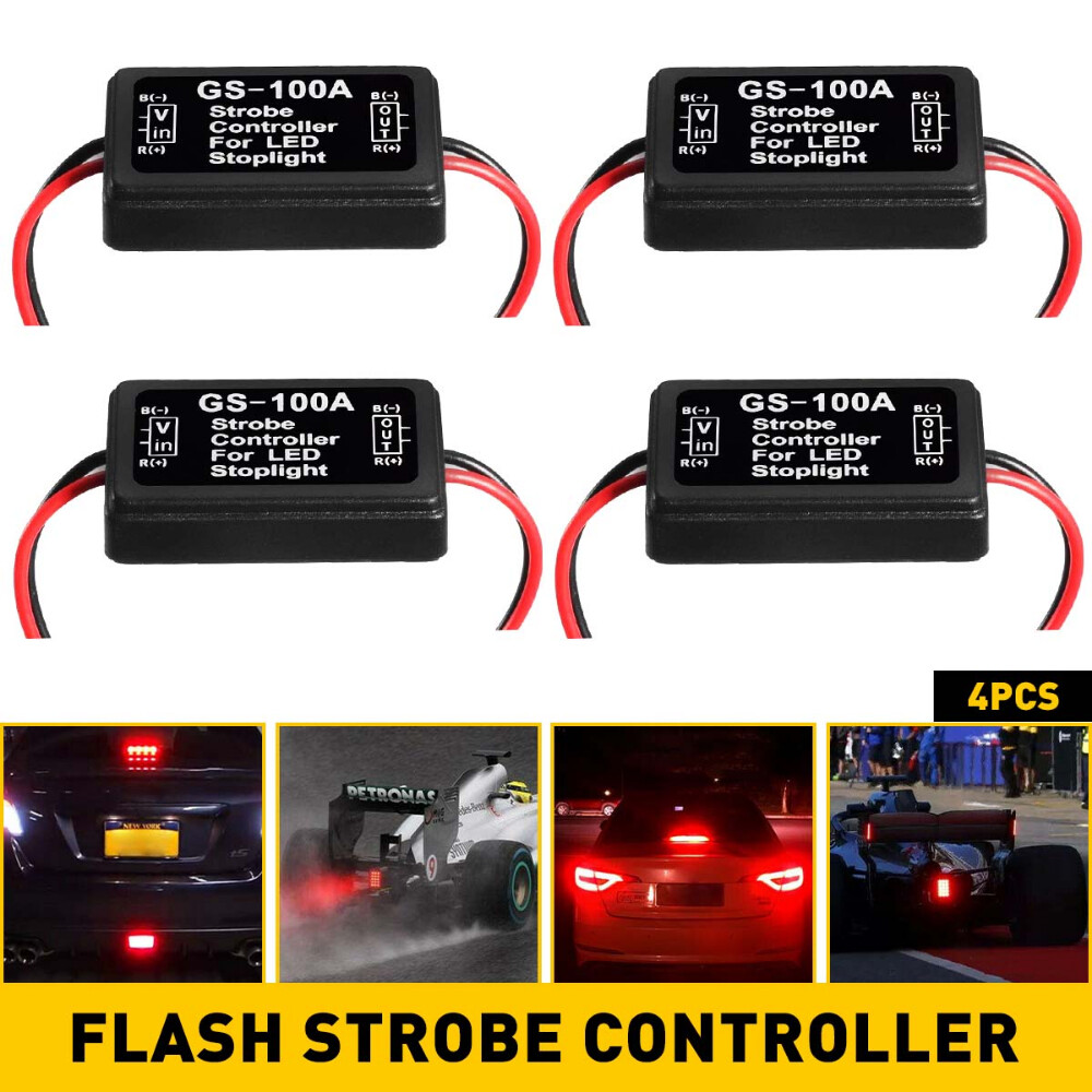 4 PCS Flash Strobe Controller Box Flasher Module for LED Brake Tail Stop Light