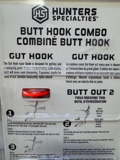 Hunters Specialties Butt Hook Combo Game Deer Processing Set Kit Hunting