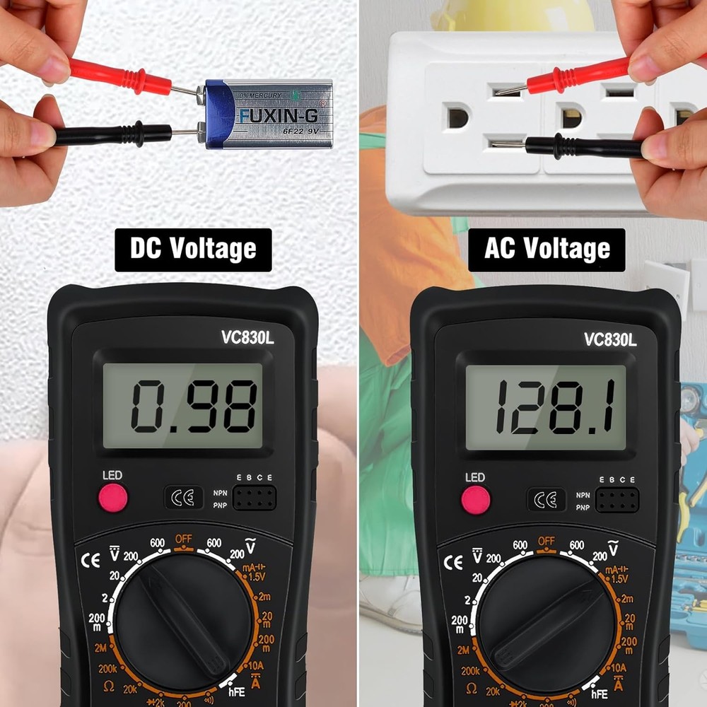 Digital Multimeter Tester with Ohm Volt Amp & Resistance Diode Voltage Tester