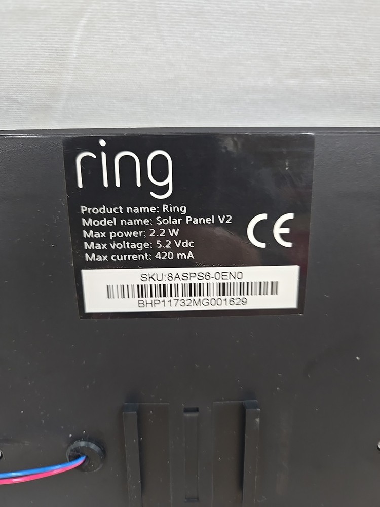 Ring Solar Panel Micro USB Plug - No Mount - Used - V2
