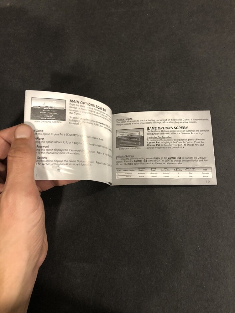 f-14 tomcat gba Manual Only