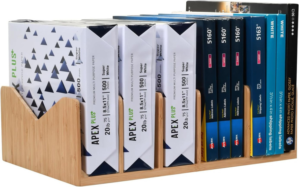 Bamboo 5 Slot Divider Organizer 2 Pack Combo