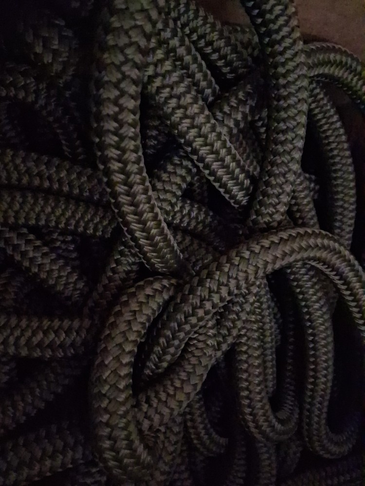 9/16 x 200 ft. Double Braid-Yacht Braid Polyester Rope. Olive Drab.