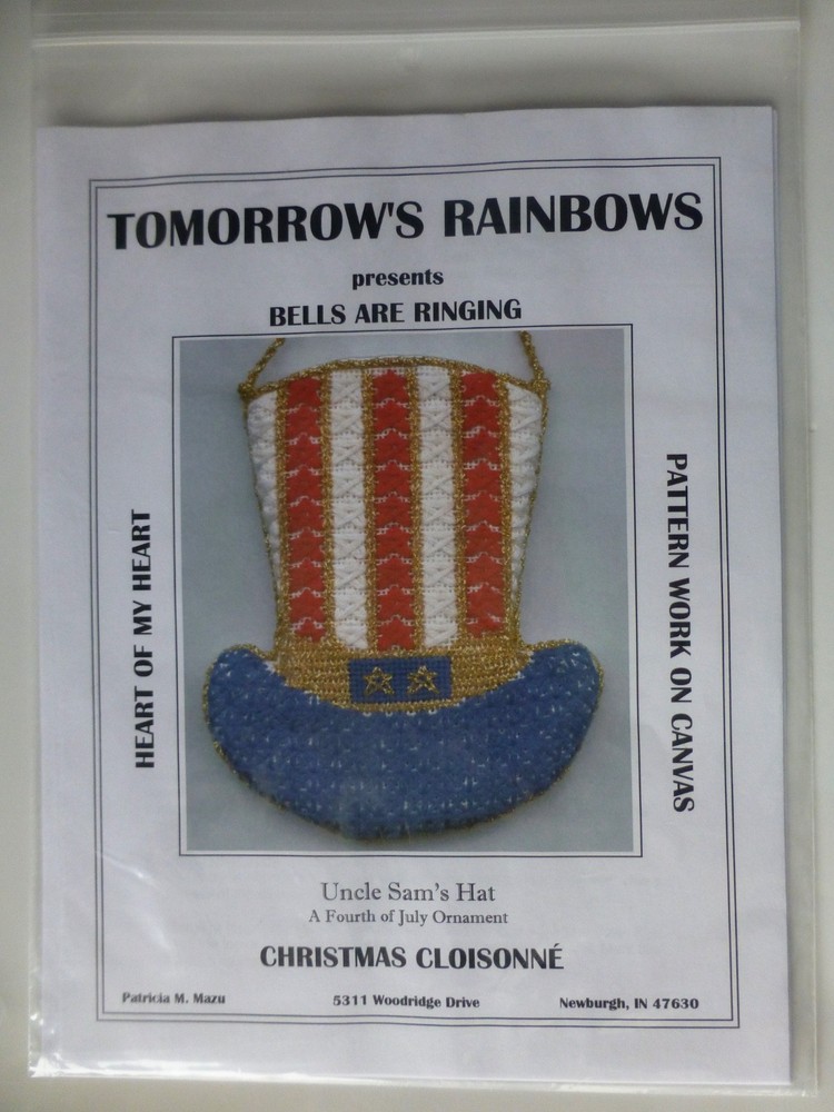 Pat Mazu - Tomorrow's Rainbows Needlepoint Pattern - Uncle Sam's Hat