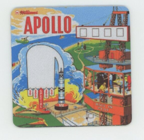 Apollo Pinball Machine COASTER  -  1977 Williams Arcade Game