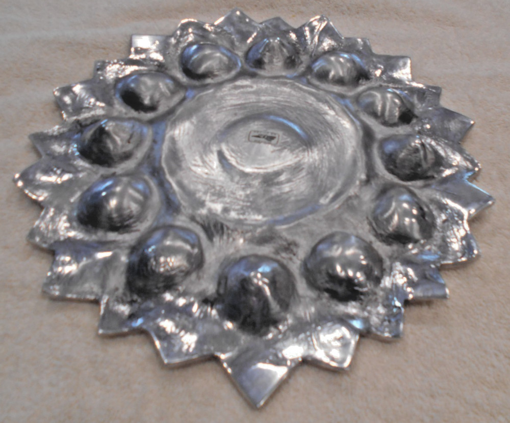 Metal, Sunflower Design, Deviled Egg Plater, Made in Mexico