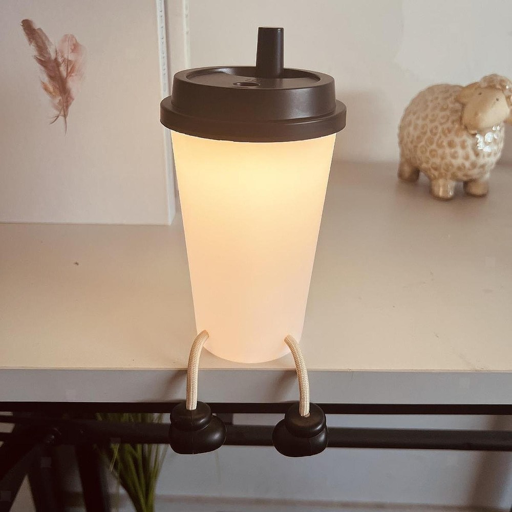 Bubble Tea Cup Night Light NightStand Lamp 3 Color Modes Creative Touch Control
