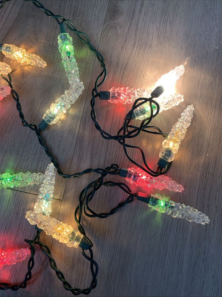 Light String HOLIDAY TIME ROCKY ICICLE Christmas Decorations 20 Multicolor