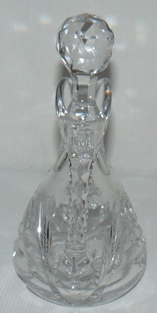 Cut Crystal Glass Cruet With Stopper 7"