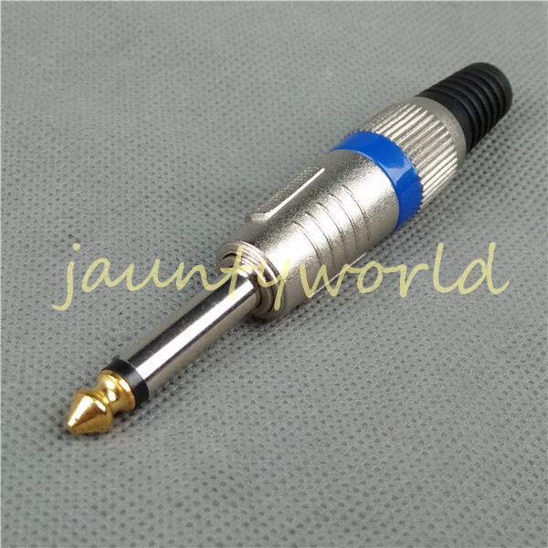 1PCS 1/4" 6.35mm MicrophPatch Snake Cable TS Male Plug Connector
