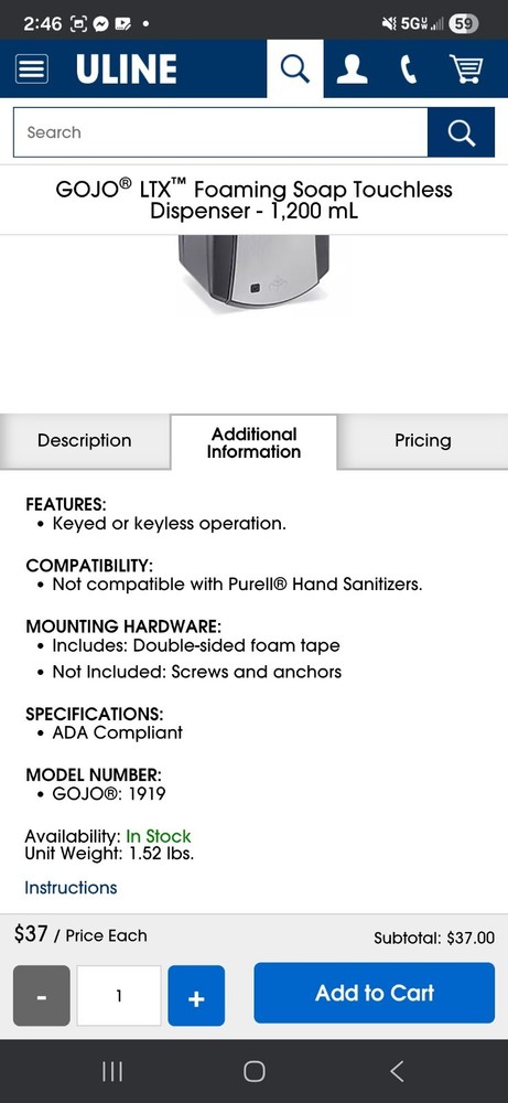 ProPower Industrial Touchless Soap Dispenser