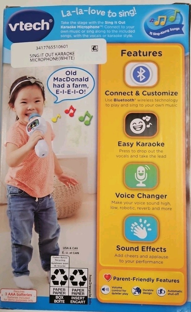 Vtech Sing It Out Karaoke Microphone, White & Blue