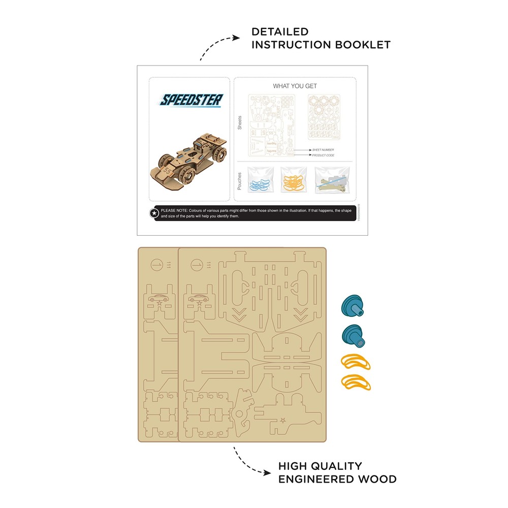 Smartivity Speedster 3D Wooden Model Engineering STEM Learning Toy