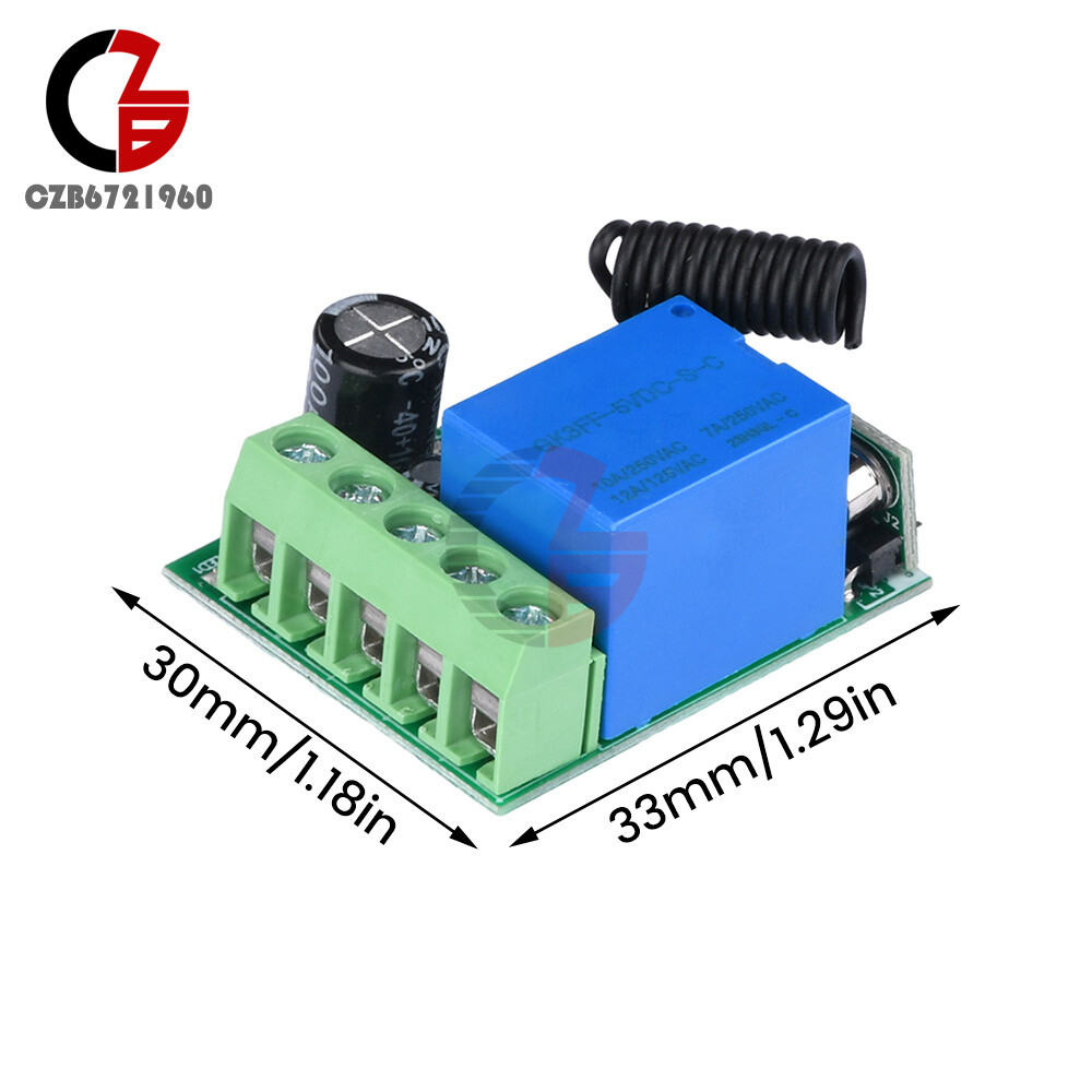 433Mhz 5-60V 1CH Wireless Remote Control Switch Relay Receiver Module with Case