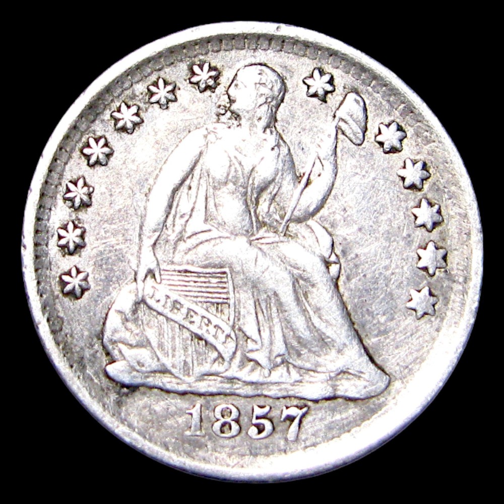 1857 Seated Liberty Half Dime Silver ---- Nice Coin ---- #019Z
