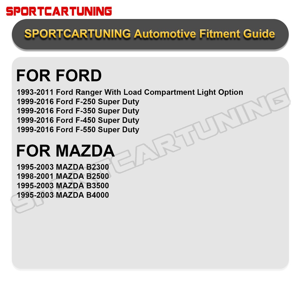 For 1993-2011 Ford Ranger Black/Smoked LED 3rd Tail Brake Light Third Stop Lamp